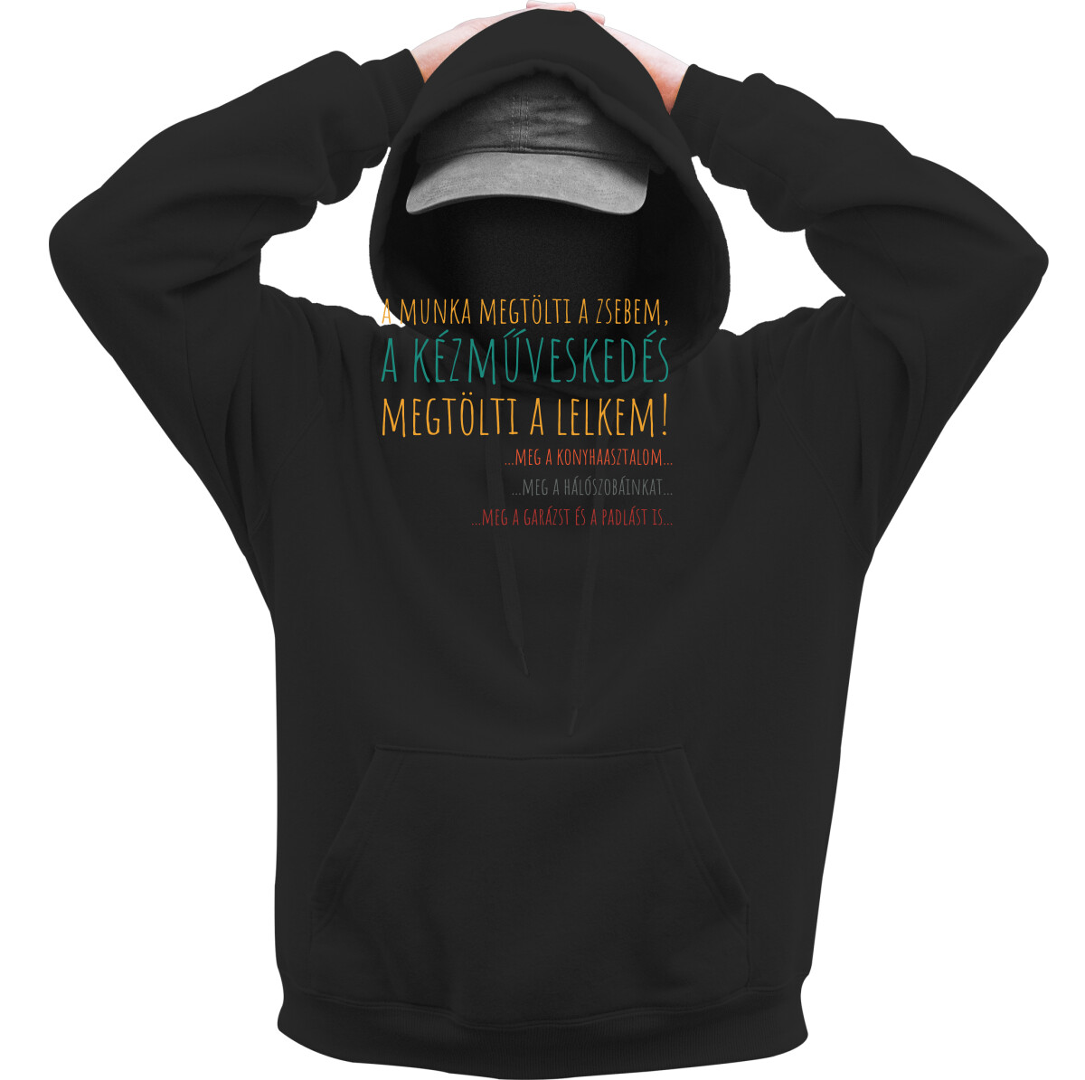 Kapucnis belebújós pulóver