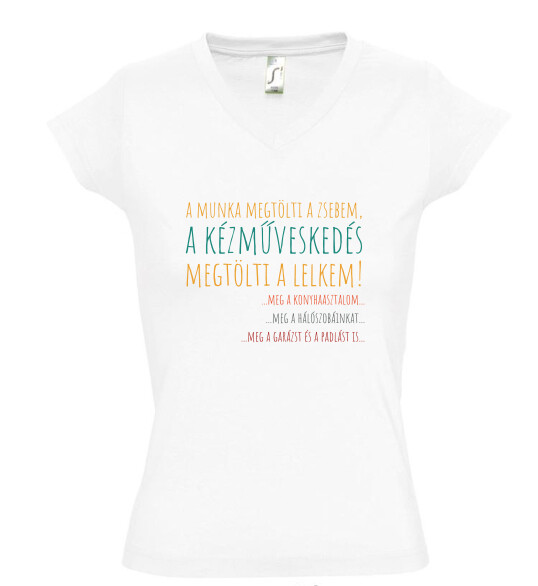 Női V nyakú póló