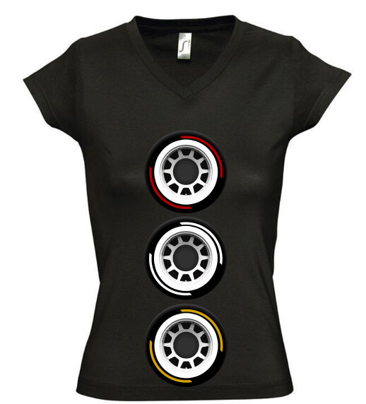 Női V nyakú póló