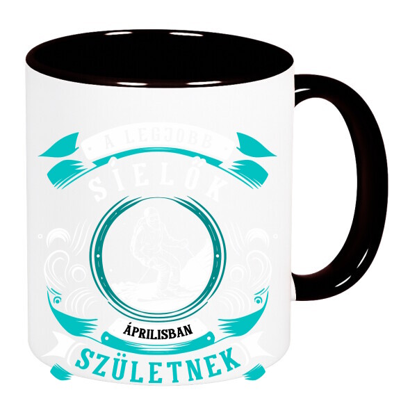 Színes fülű és belsejű bögre