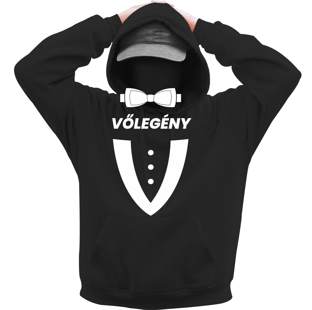 Kapucnis belebújós pulóver