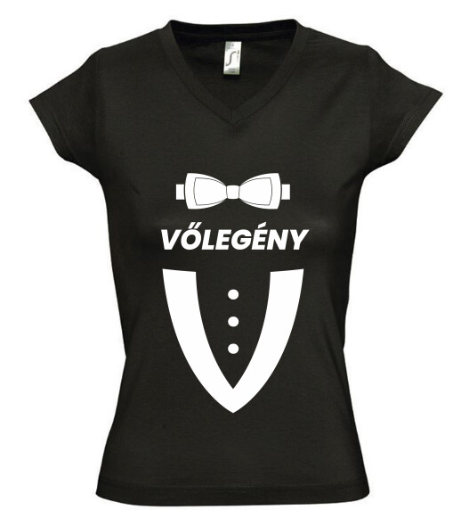 Női V nyakú póló