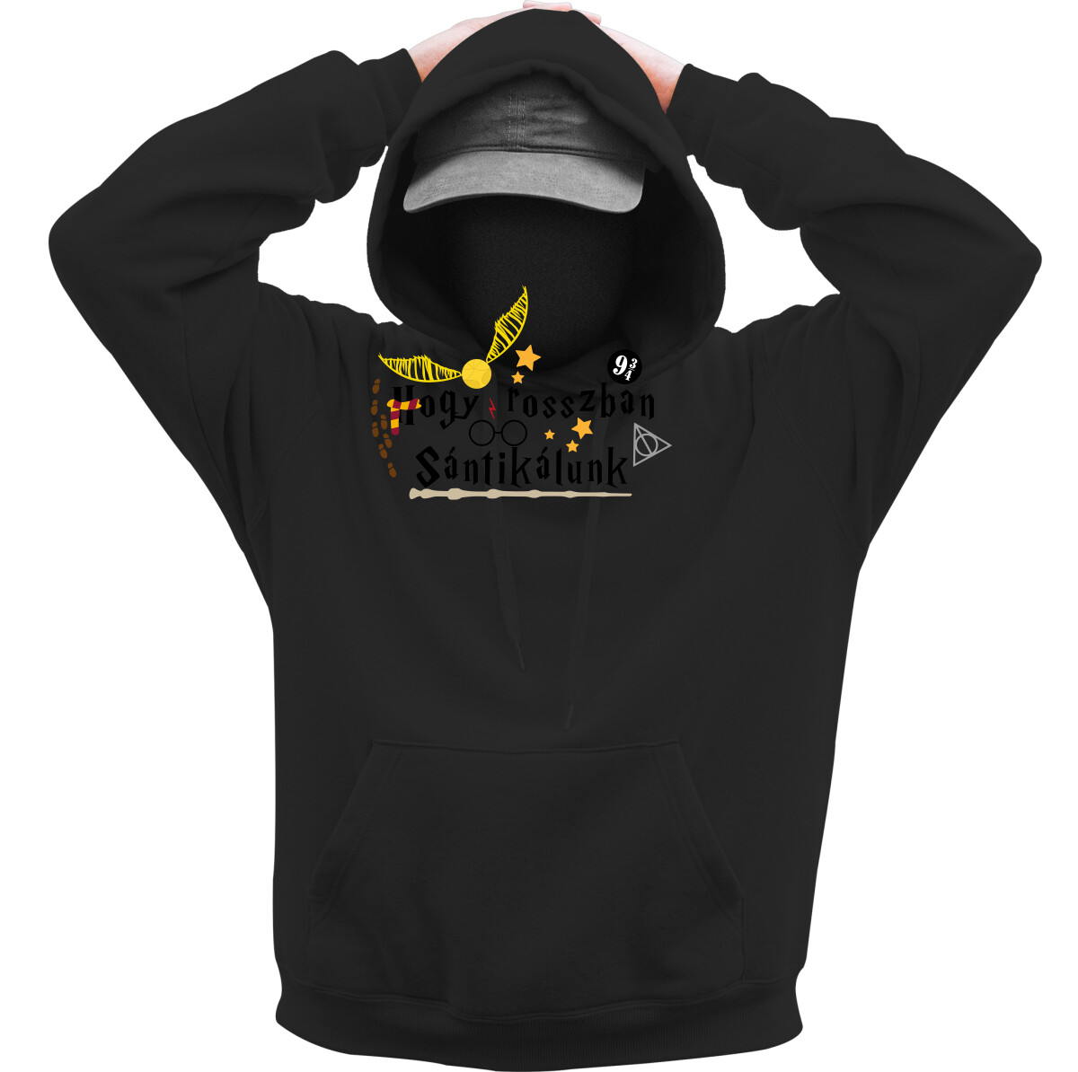 Kapucnis belebújós pulóver