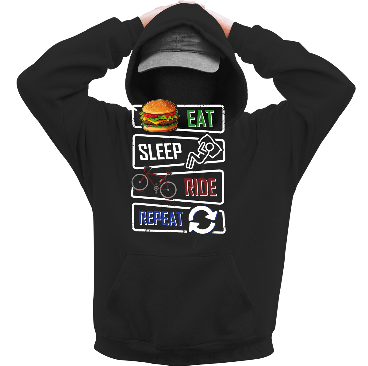 Kapucnis belebújós pulóver