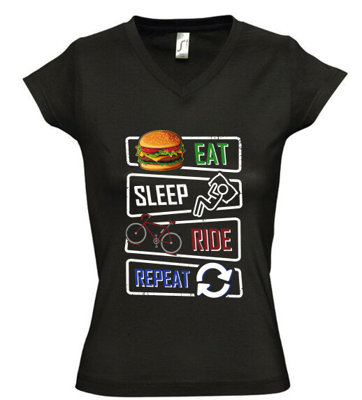 Női V nyakú póló