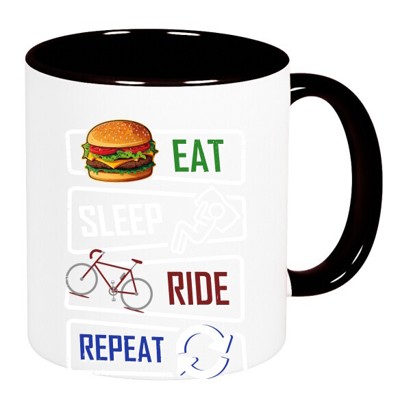 Színes fülű és belsejű bögre