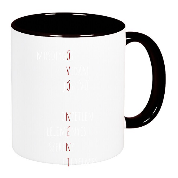 Színes fülű és belsejű bögre