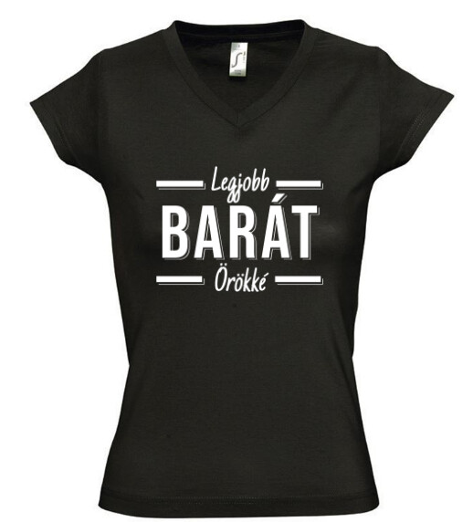 Női V nyakú póló