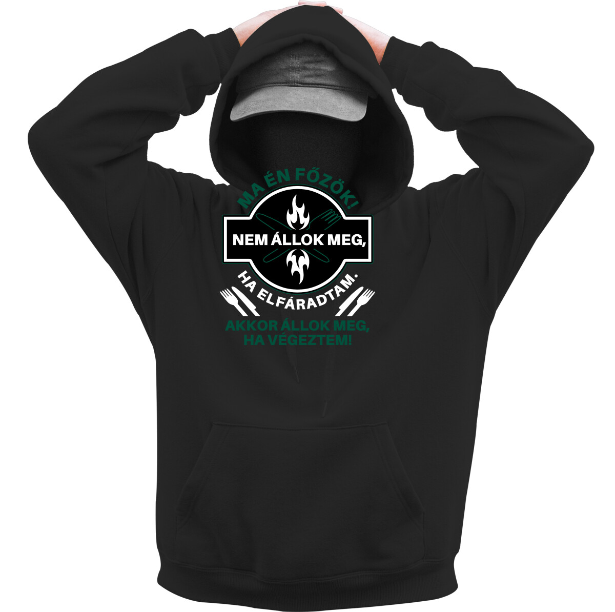 Kapucnis belebújós pulóver