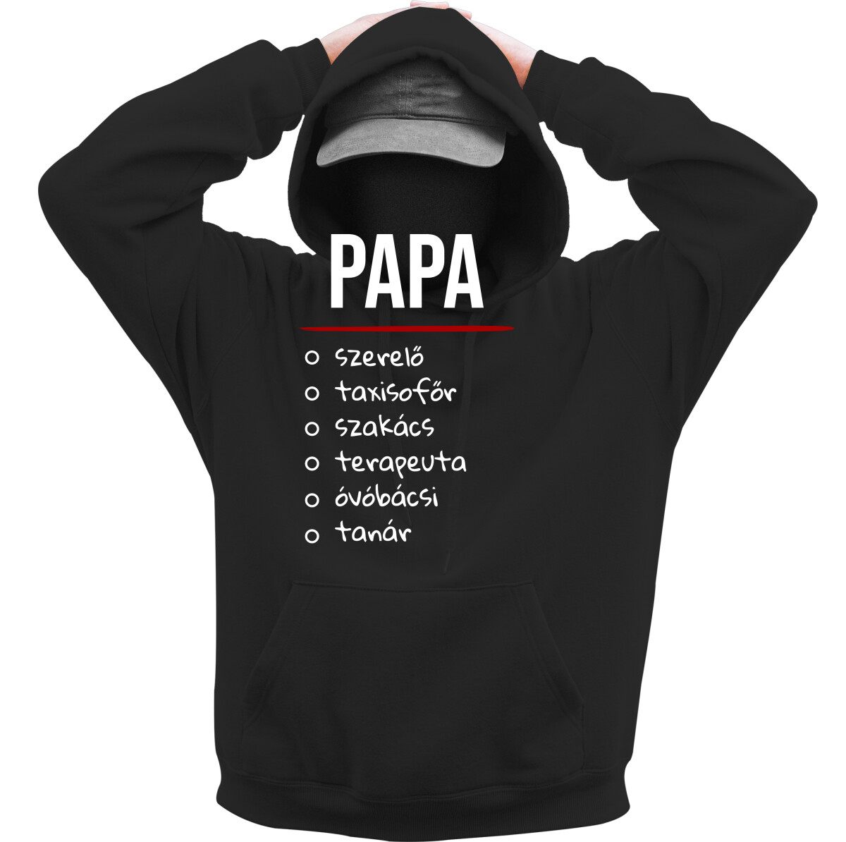 Kapucnis belebújós pulóver