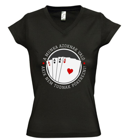 Női V nyakú póló