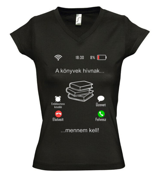 Női V nyakú póló
