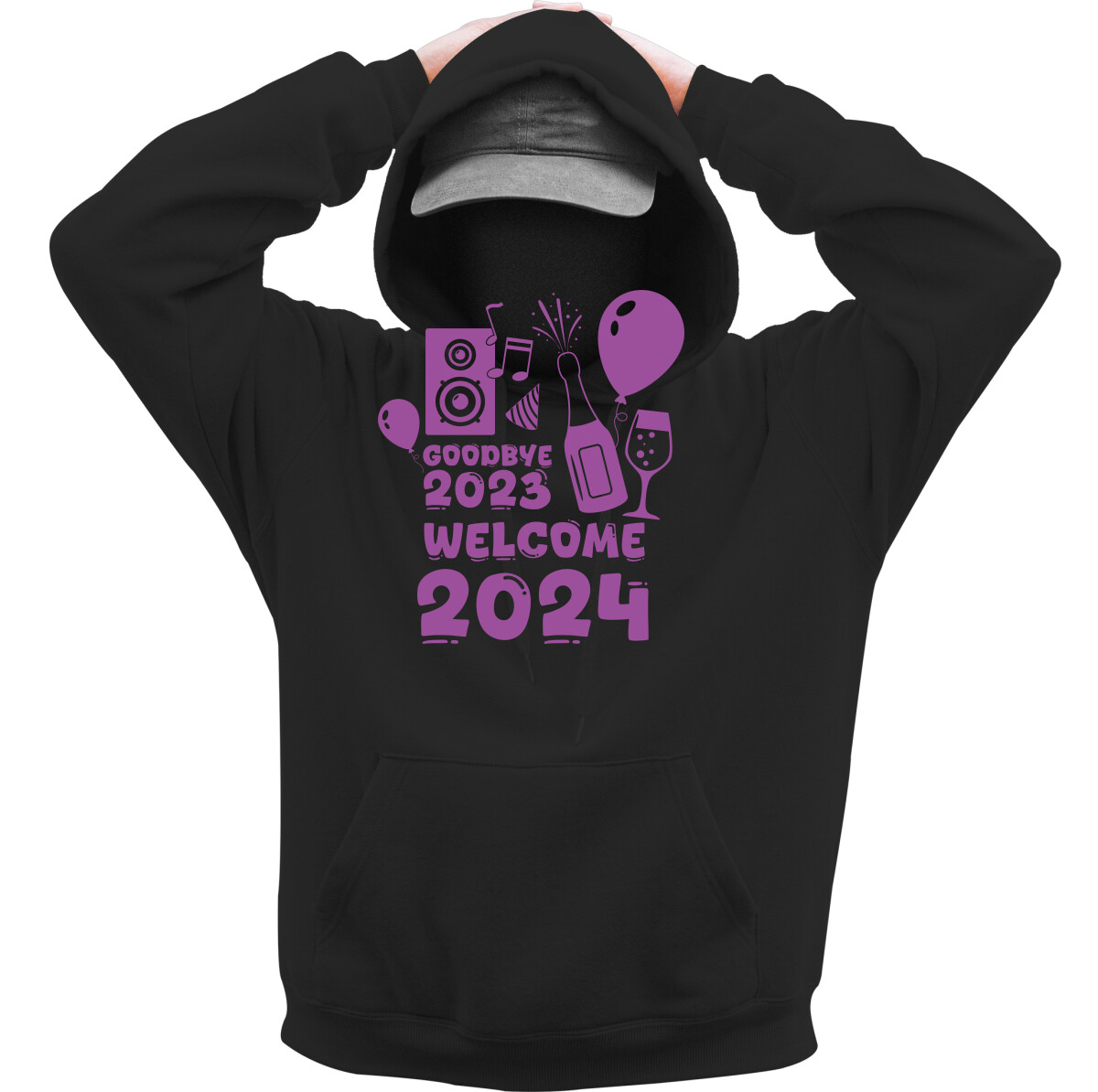 Kapucnis belebújós pulóver