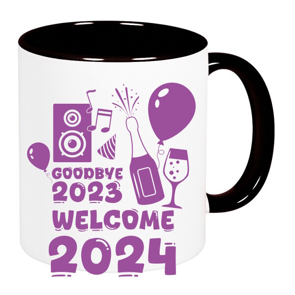 Színes fülű és belsejű bögre