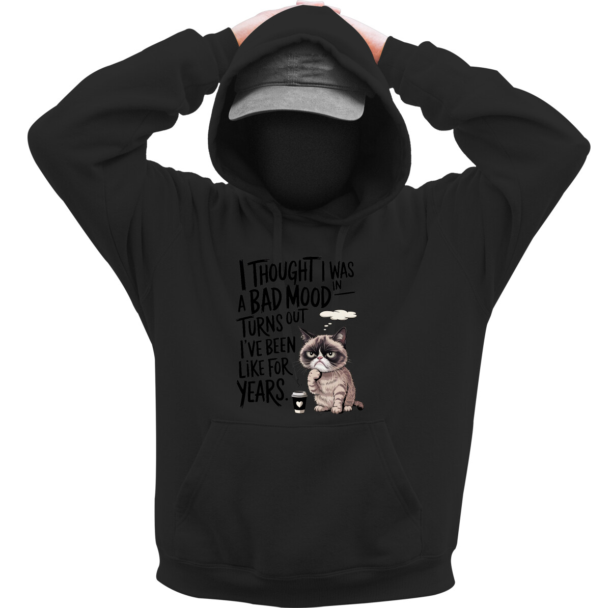 Kapucnis belebújós pulóver