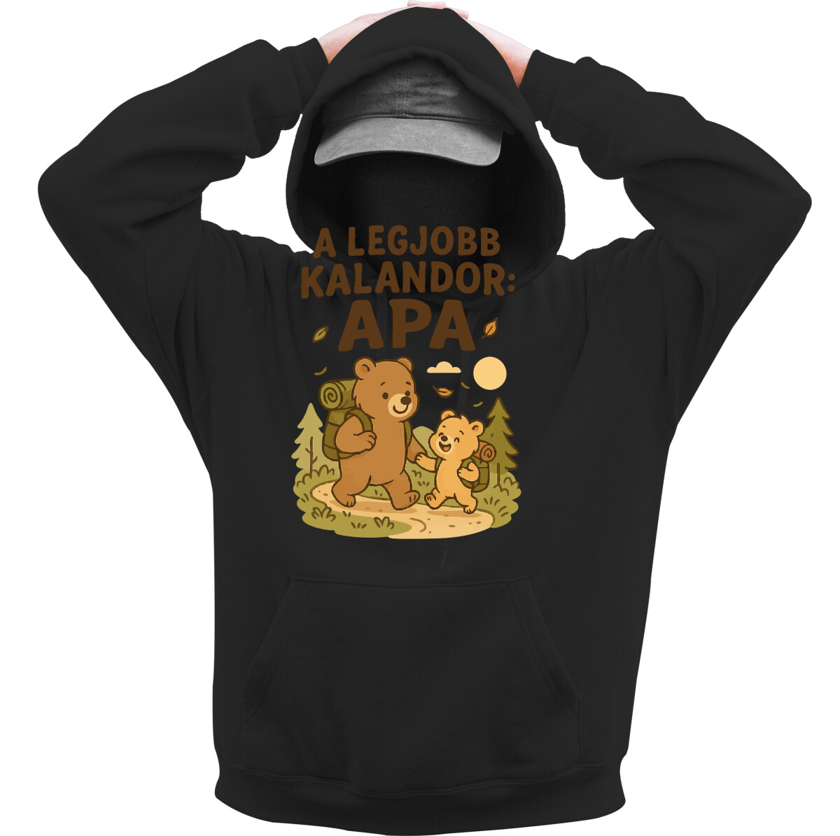 Kapucnis belebújós pulóver