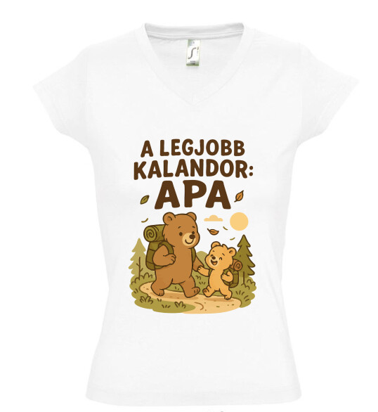 Női V nyakú póló