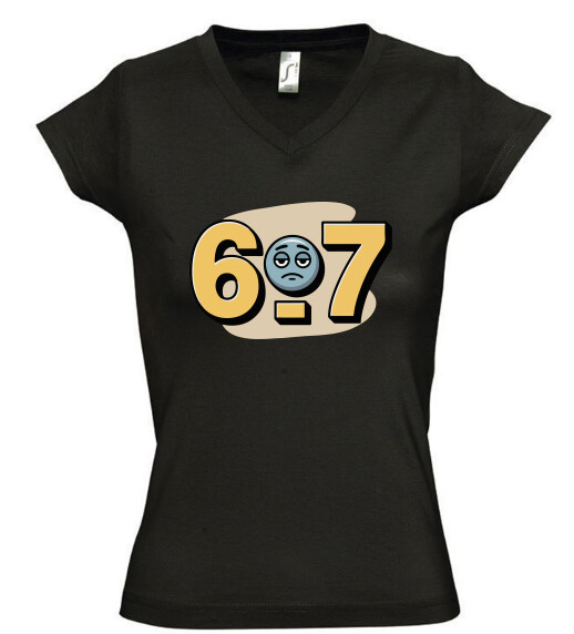 Női V nyakú póló