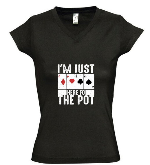 Női V nyakú póló