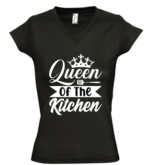 Női V nyakú póló