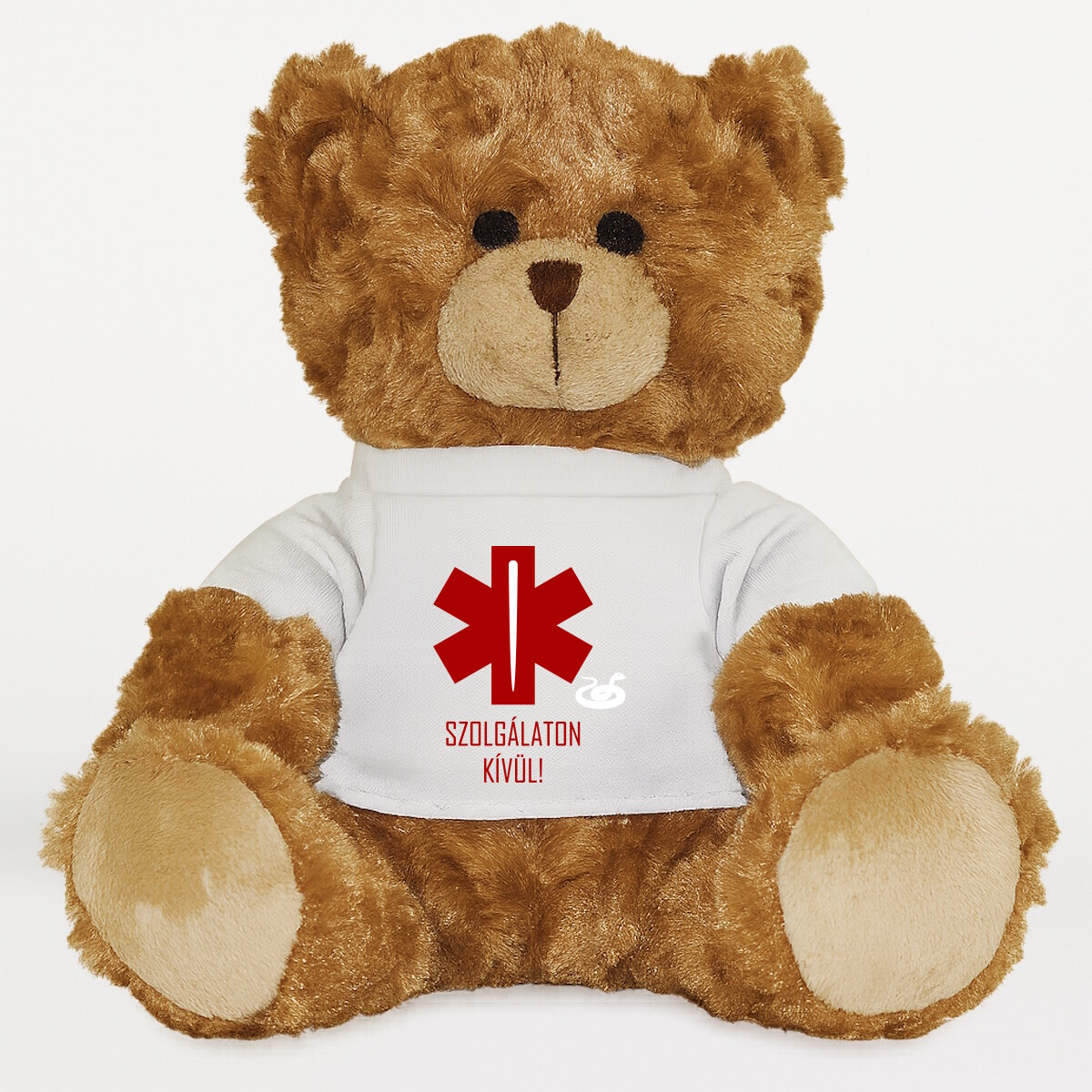 Plüssmaci egyedi pólóval