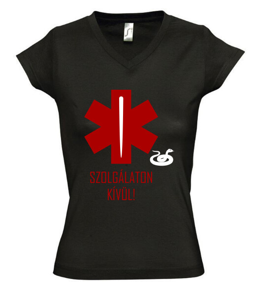 Női V nyakú póló