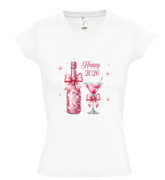 Női V nyakú póló