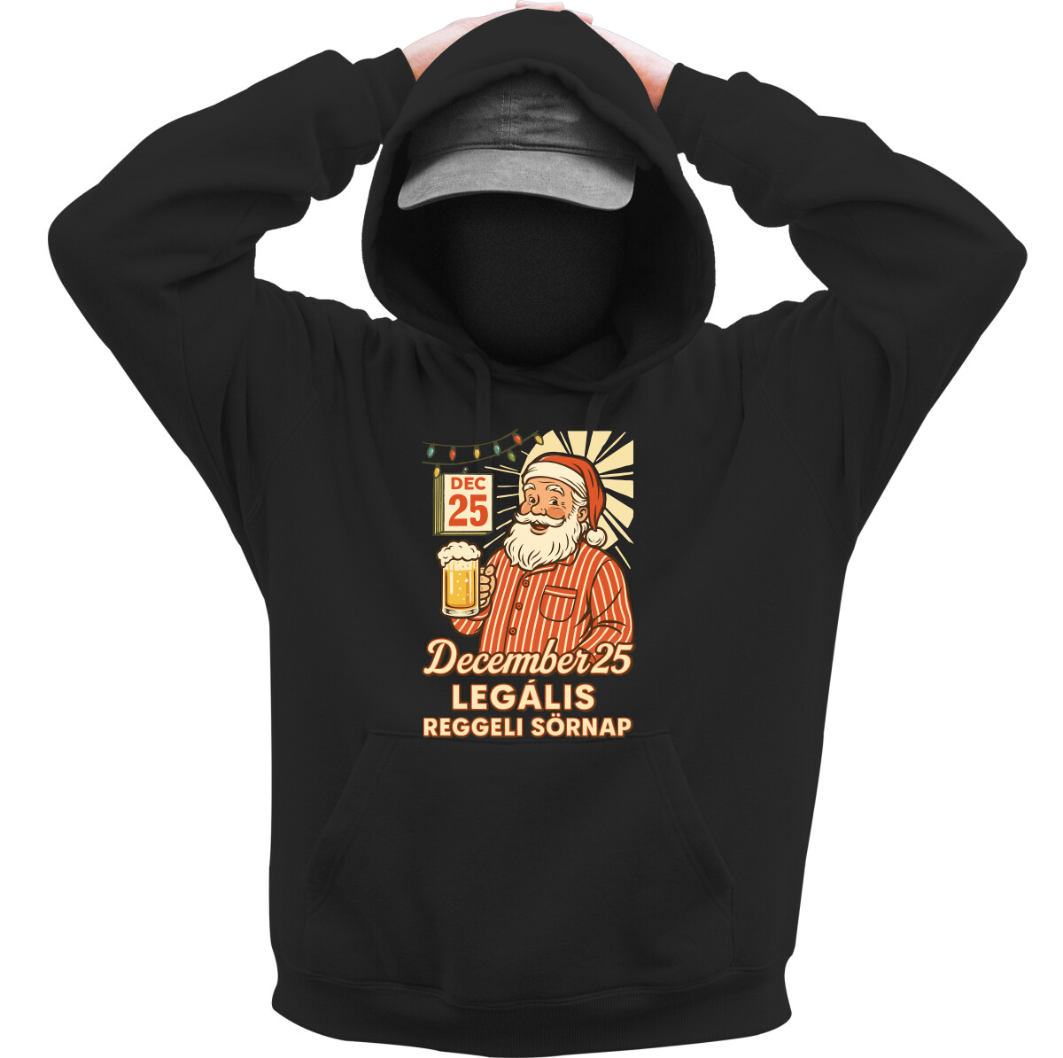 Kapucnis belebújós pulóver