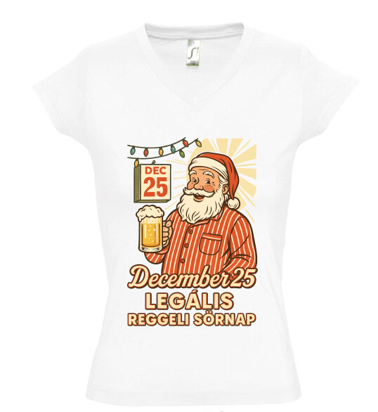 Női V nyakú póló