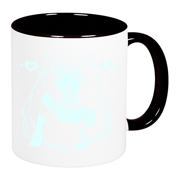 Színes fülű és belsejű bögre