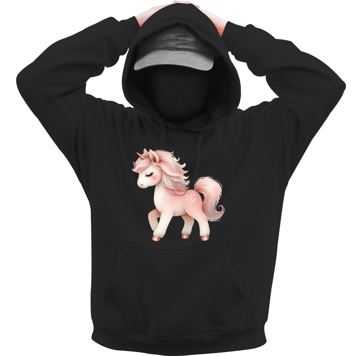 Kapucnis belebújós pulóver