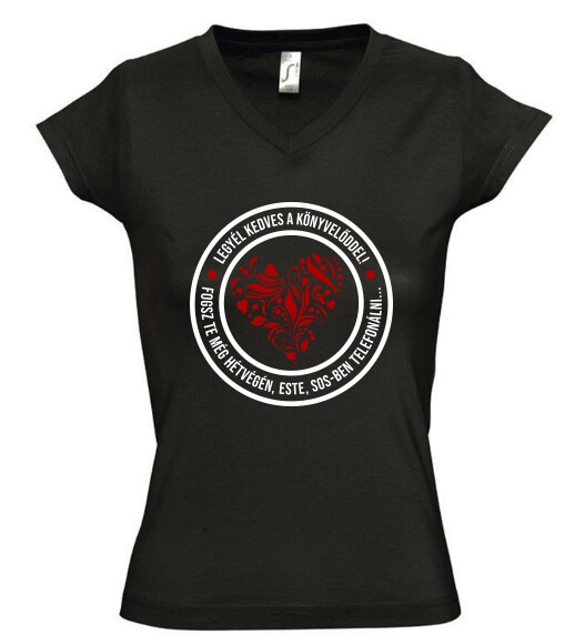 Női V nyakú póló