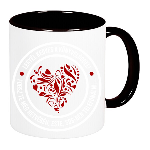 Színes fülű és belsejű bögre