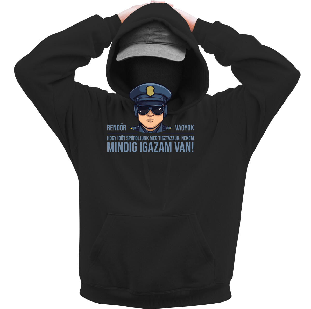 Kapucnis belebújós pulóver