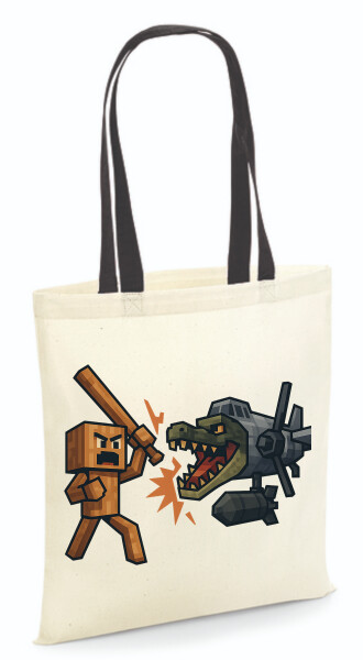 Vászontáska - színes fülű 