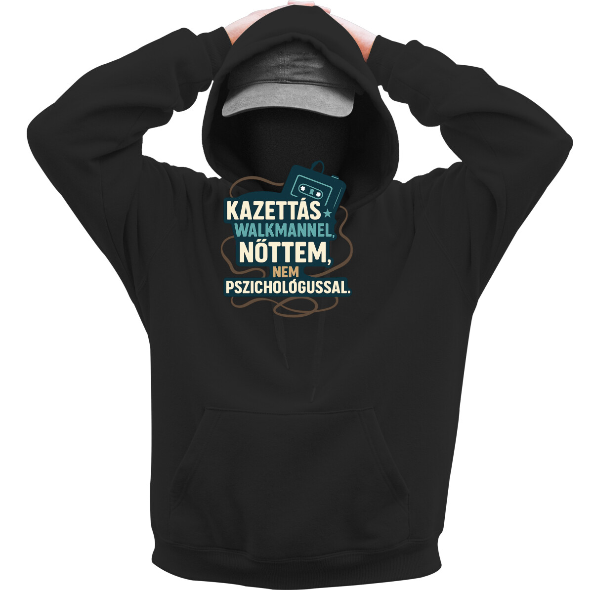 Kapucnis belebújós pulóver