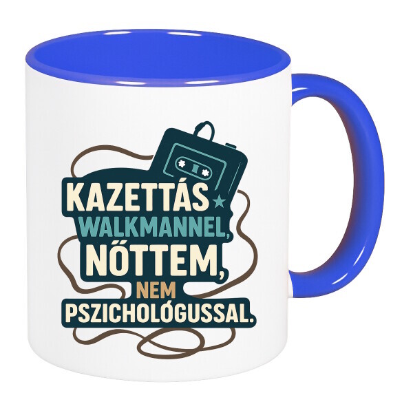 Színes fülű és belsejű bögre