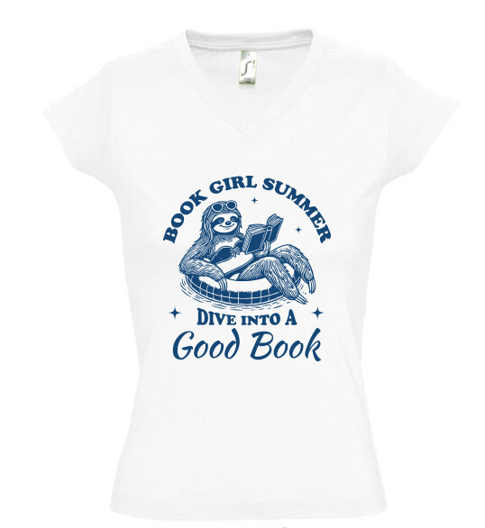 Női V nyakú póló