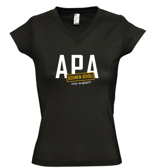 Női V nyakú póló