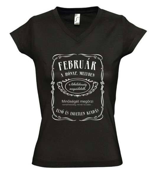 Női V nyakú póló