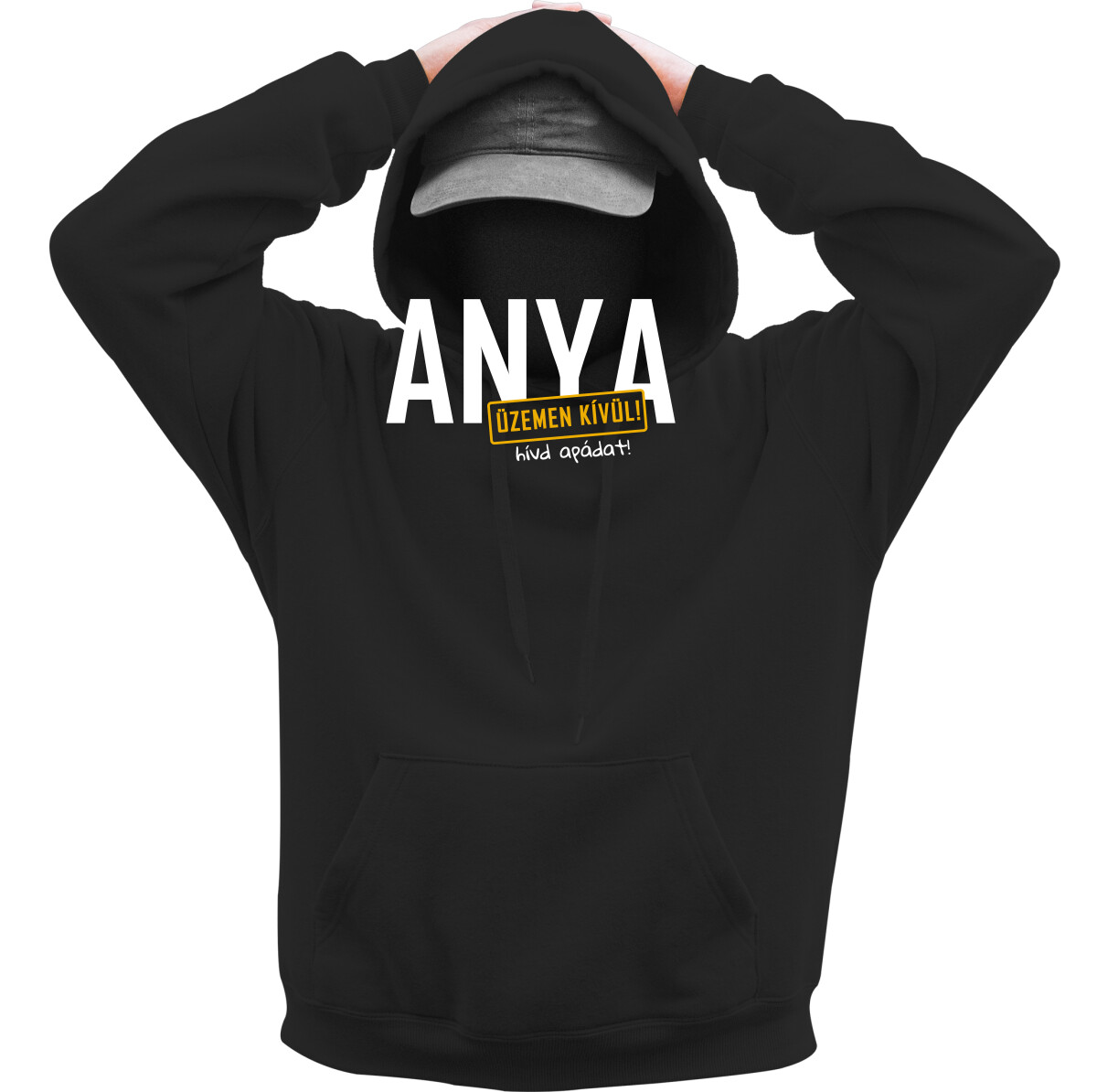 Kapucnis belebújós pulóver