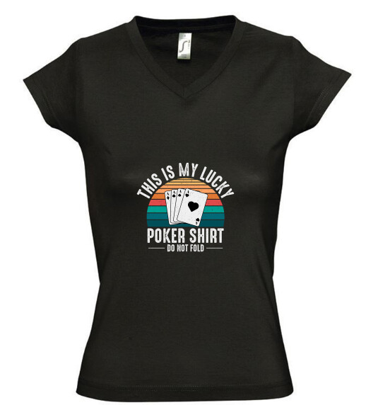 Női V nyakú póló