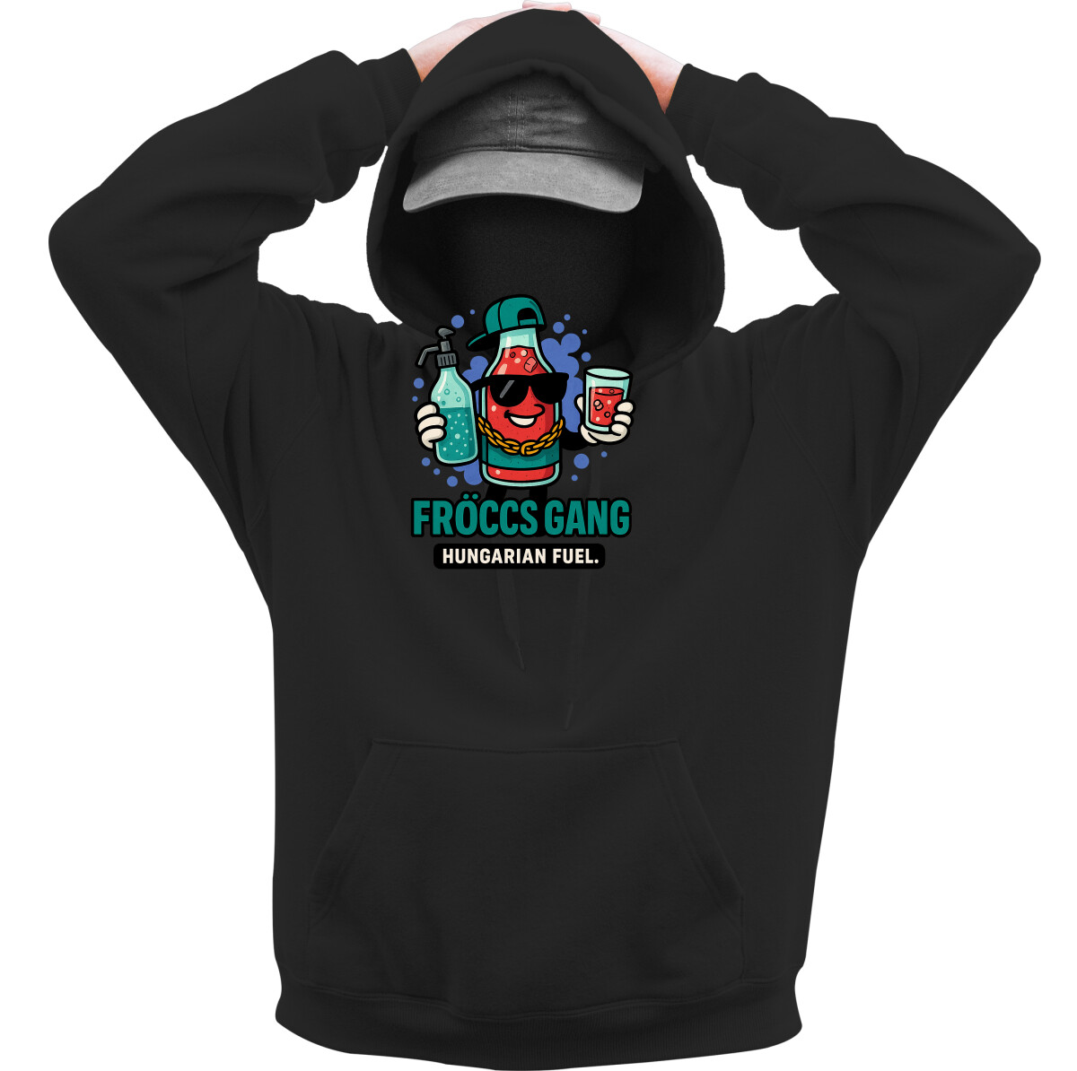 Kapucnis belebújós pulóver