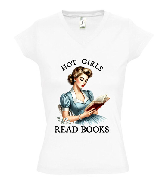 Női V nyakú póló