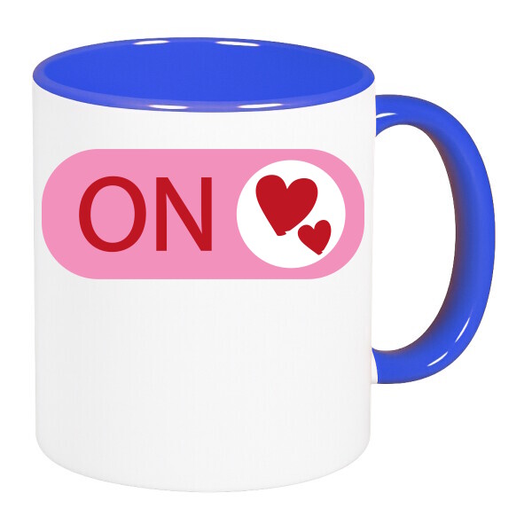 Színes fülű és belsejű bögre