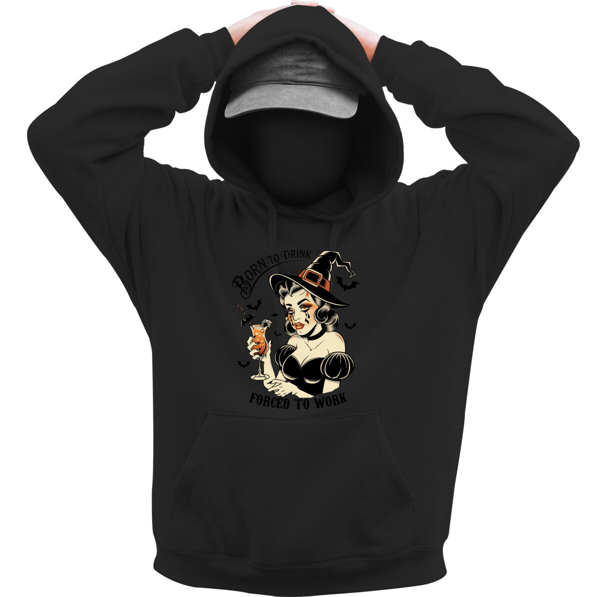 Kapucnis belebújós pulóver