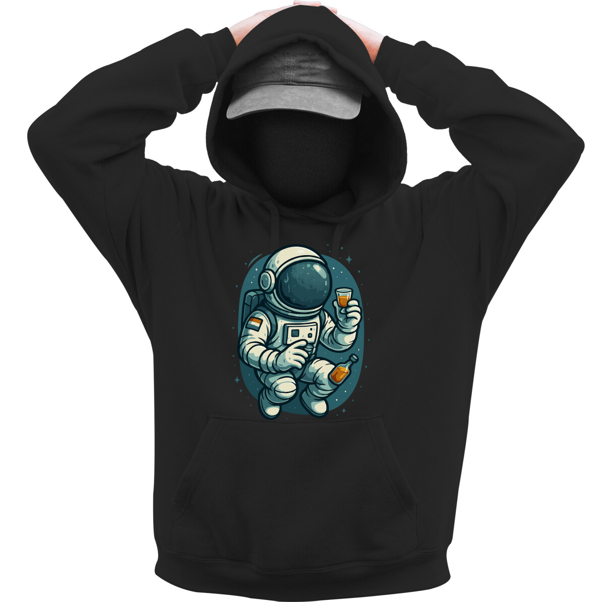 Kapucnis belebújós pulóver