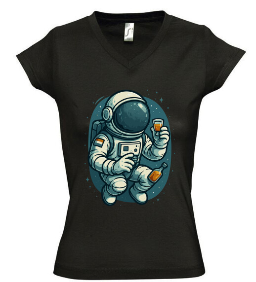 Női V nyakú póló