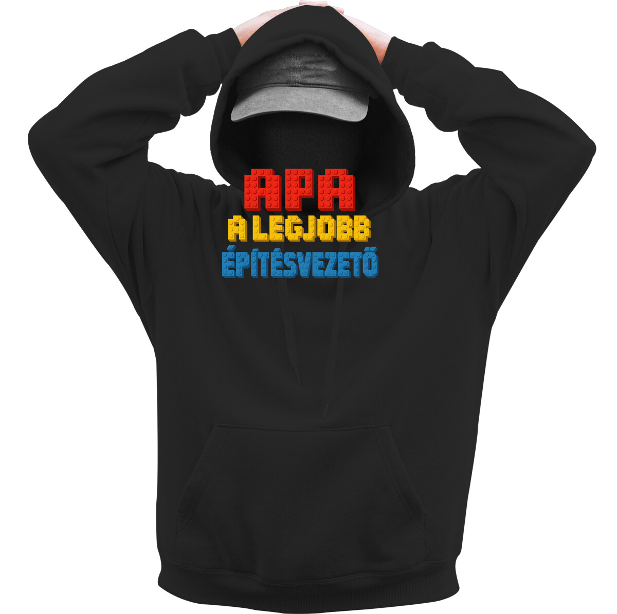 Kapucnis belebújós pulóver