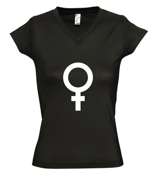 Női V nyakú póló